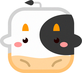牛の動物ブロックイラスト