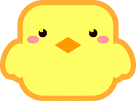 ヒヨコの動物ブロックイラスト/四角
