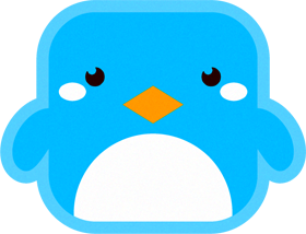 ペンギンの動物ブロックイラスト/四角