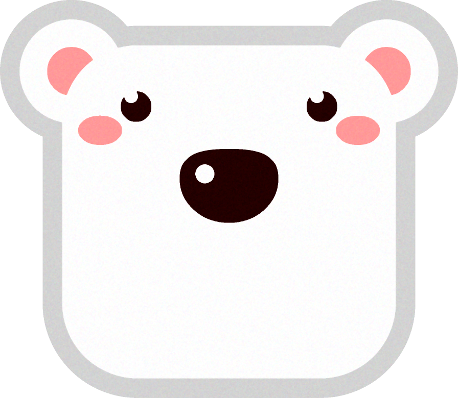 白熊の動物ブロックイラスト