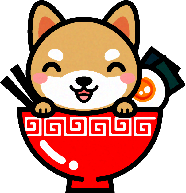 犬とラーメンのイラスト/うまい