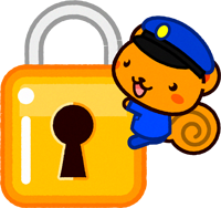 鍵にしがみつく動物の警備員のイラスト/リス