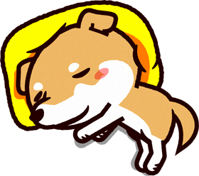 かわいい柴犬のイラスト/寝る