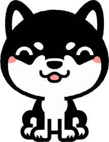 黒い柴犬のイラスト/座る