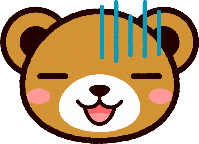 かわいいクマの顔のイラスト/血の気が引いた