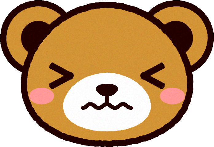 かわいいクマの顔のイラスト/くぅ～
