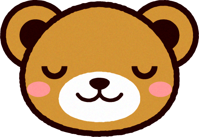 かわいいクマの顔のイラスト/目をつむる