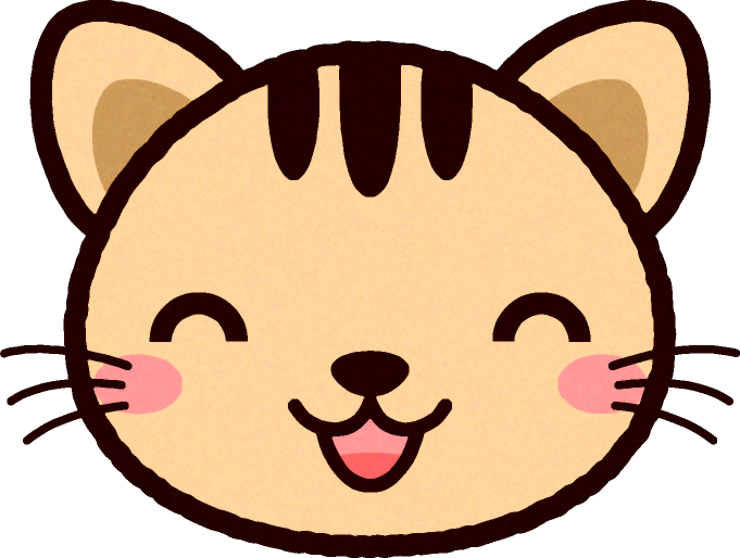 かわいい猫の顔のイラスト/笑う