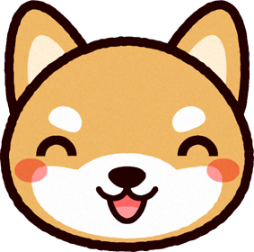 かわいい柴犬の顔のイラスト/笑う