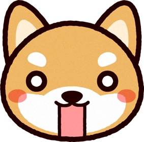 かわいい柴犬の顔のイラスト/驚く