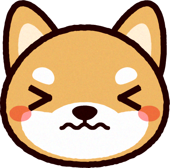 かわいい柴犬の顔のイラスト/くぅ～