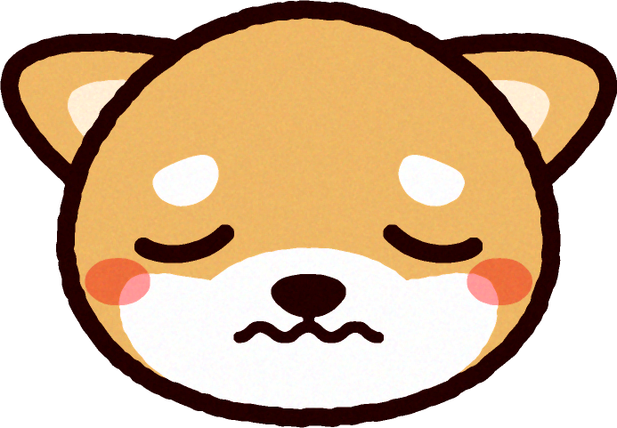 かわいい柴犬の顔のイラスト/悲しい