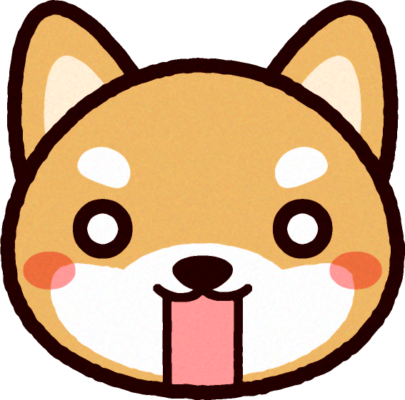 かわいい柴犬の顔のイラスト/驚く