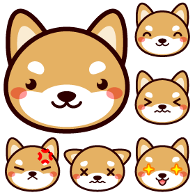 かわいい柴犬の顔イラスト
