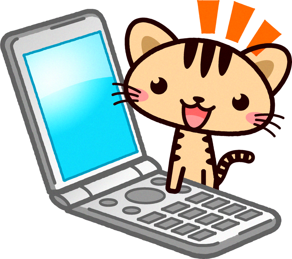 猫イラスト/携帯電話