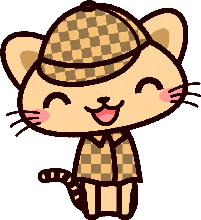 猫の探偵イラスト/思案する