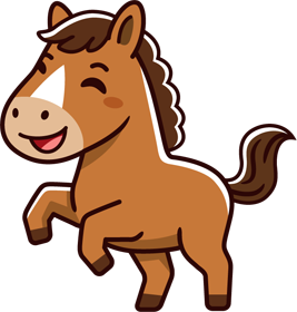 かわいい馬/立ち上がるのイラスト