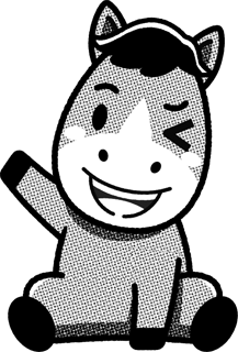 馬/跳ぶの白黒イラスト