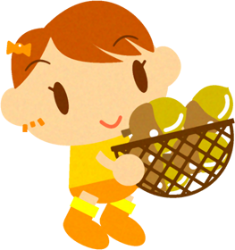 ドングリを運ぶ赤ちゃんイラスト/女の子