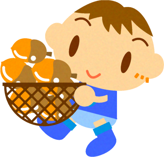 ドングリを運ぶ赤ちゃんイラスト/男の子