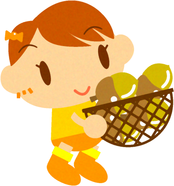 ドングリを運ぶ赤ちゃんイラスト/女の子