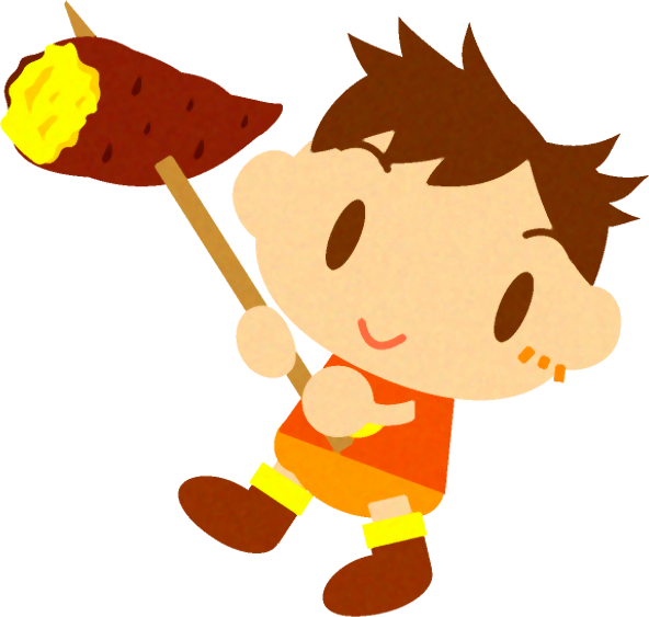 焼き芋を持った赤ちゃんイラスト/男の子2