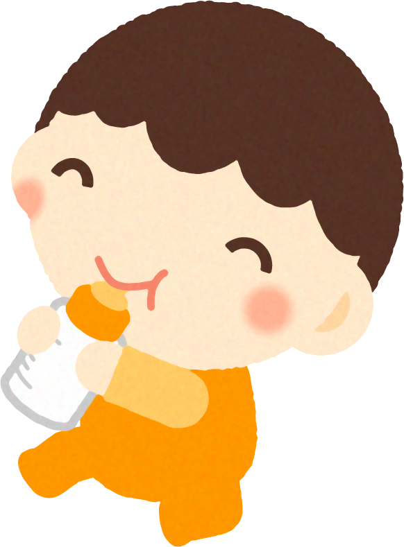 赤ちゃんイラスト/男の子_ミルクを飲む