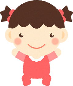 赤ちゃんイラスト/女の子_両手を上げる