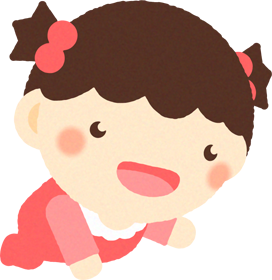 赤ちゃんイラスト/女の子_手を伸ばしている