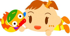 おもちゃで遊ぶかわいい赤ちゃんイラスト/女の子2