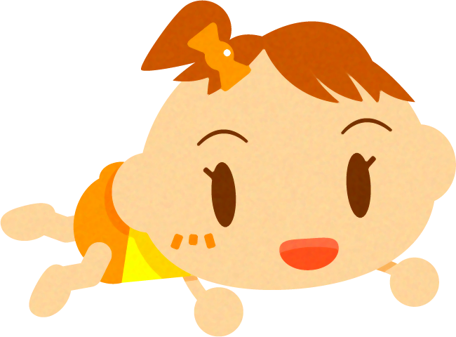 ハイハイするかわいい赤ちゃんイラスト/女の子2