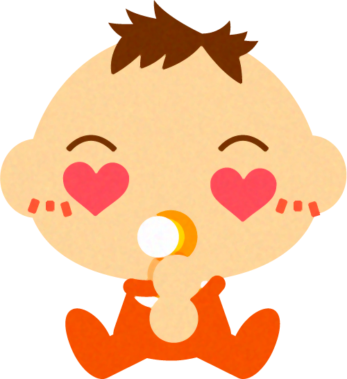 目がハートになっている、かわいい赤ちゃんイラスト/男の子2