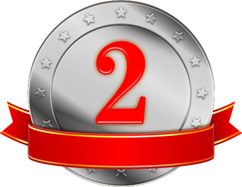 銀メダルとリボンイラスト