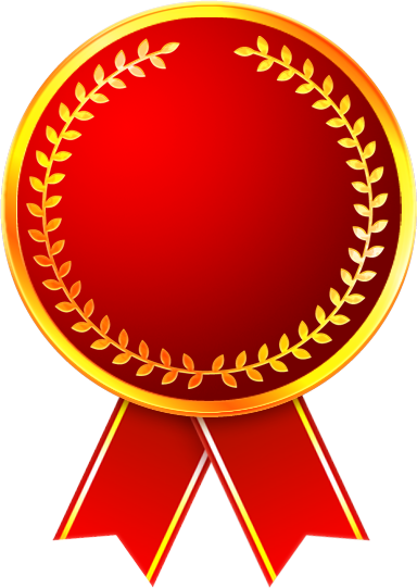 メダルとリボンイラスト/赤