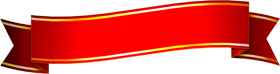 リボンイラスト（赤/波）