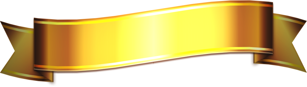 リボンイラスト(ゴールド/波)