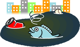 水質汚染イラスト