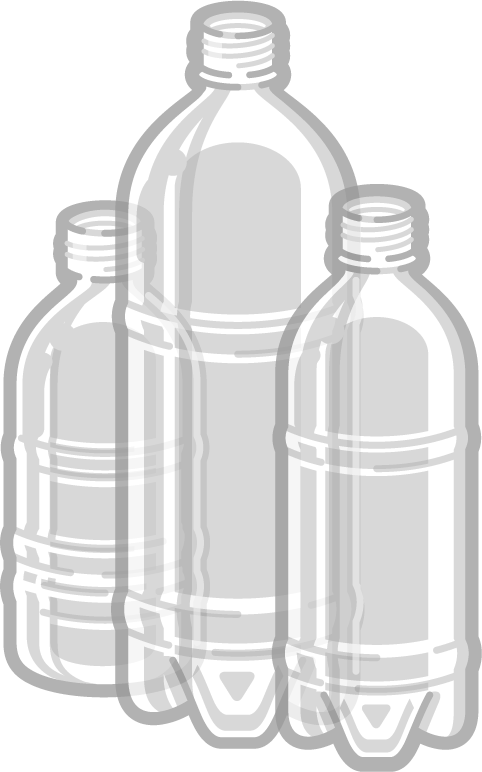 いろいろな空のペットボトルイラスト