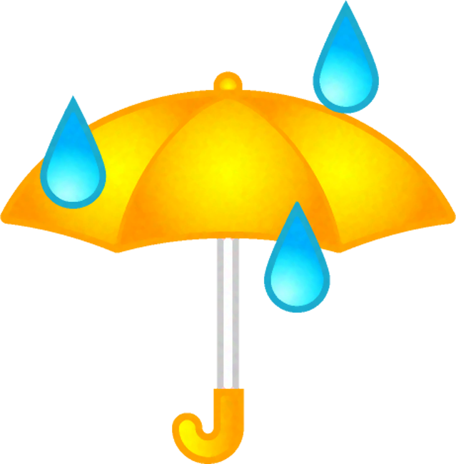 傘と雨粒のイラスト
