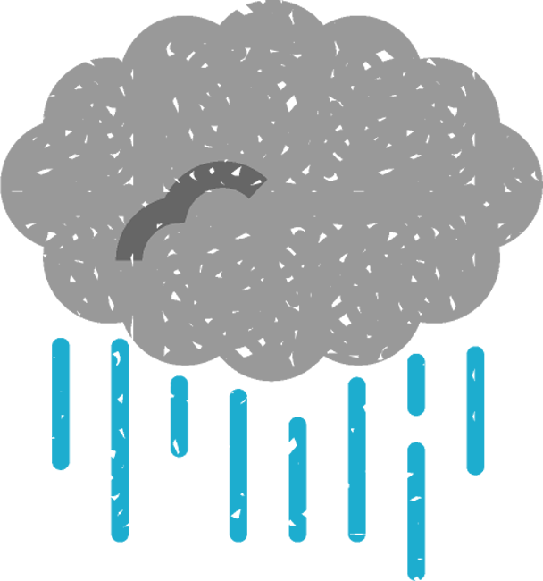 雨イラスト/雨雲から雨が降る