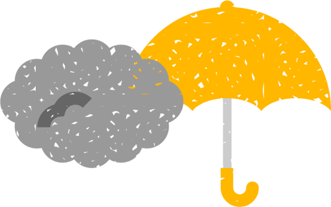 曇り時々雨のイラスト