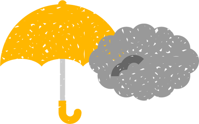 雨時々曇りのイラスト