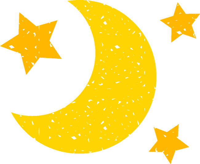 夜の晴れイラスト/三日月と星