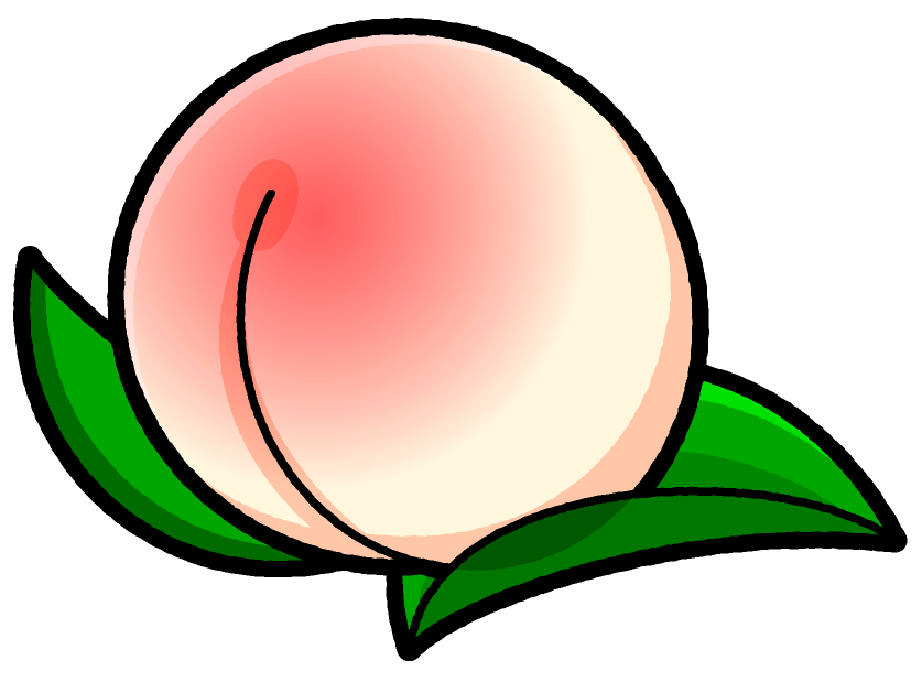 白桃のイラスト