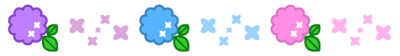 紫陽花の花ライン・罫線イラスト