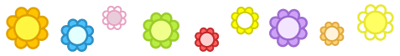 カラフルな花ライン・罫線イラスト