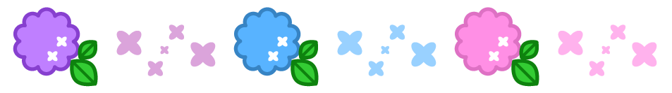 紫陽花の花ライン・罫線イラスト