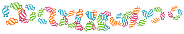 たくさんのキャンディーのライン・罫線イラスト