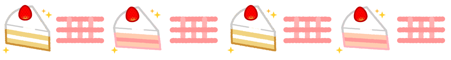 苺のショートケーキのライン・罫線イラスト