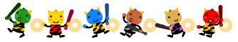 かわいい鬼達ライン・罫線イラスト
